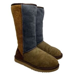 UGG Classic Tall 5818 Leather Sheepskin Shearling Winter Boots‎ Color Block W7 7